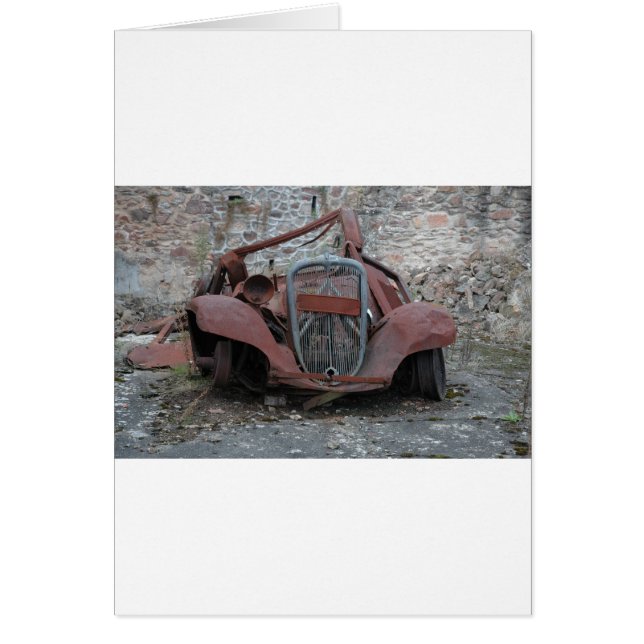 Citroen vid Oradour Frankrike Hälsningskort (Framsidan)