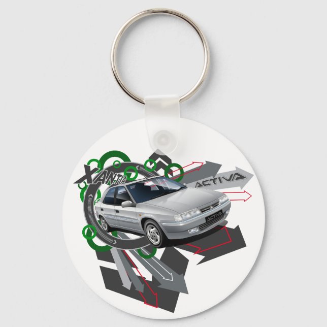 Citroen Xantia Activa Illustrated Nyckelring (Framsida)