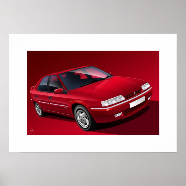 Citroen Xantia Activa Poster illustration (Framsidan)