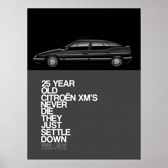 Citroen XM 25-årsjubileum Poster (Framsidan)