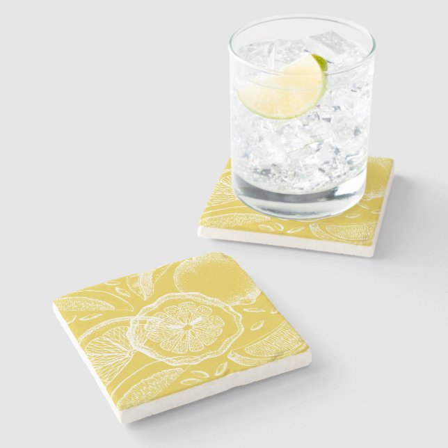 Citron Abstrakt Stenunderlägg (Sidan)