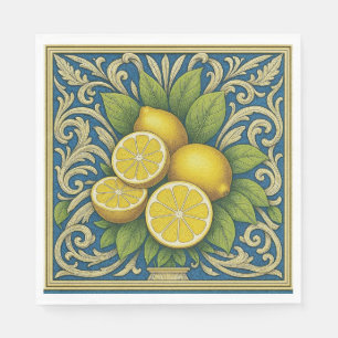 Citron Amalfi Blå Medelhavet Jugend Pappersservett