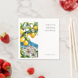 Citron Amalfi-kusten Bröllopsdusch Pappersservett