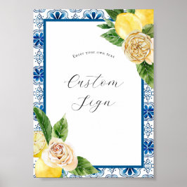 Citron Anpassad Textskylt Poster