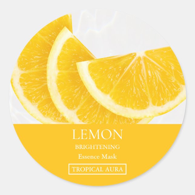 Citron Ansiktsmask Etikett (Framsida)