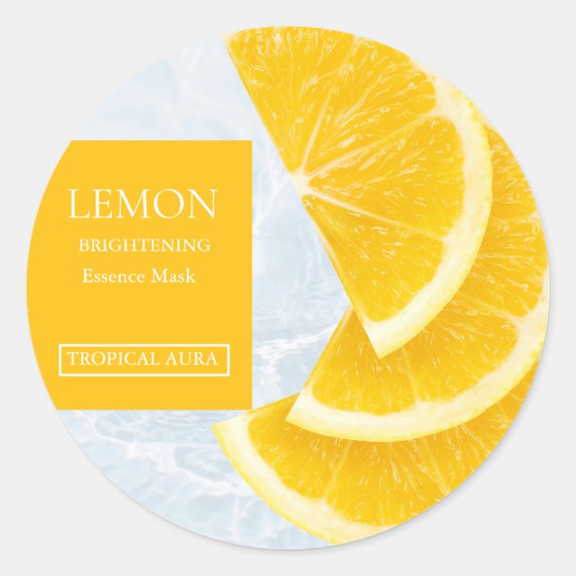 Citron Ansiktsmask Etikett (Framsida)