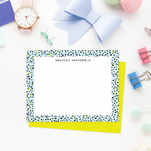 Citron Aqua Snö Leopard Print Personal Stationery Inbjudningar