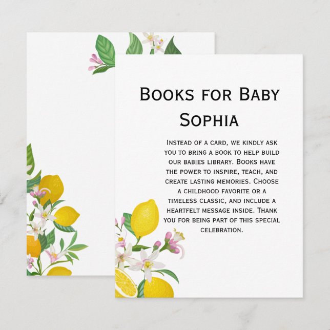 Citron Baby Shower, Ciao Baby, Italienskt tema Tilläggskort (Fram/baksida)