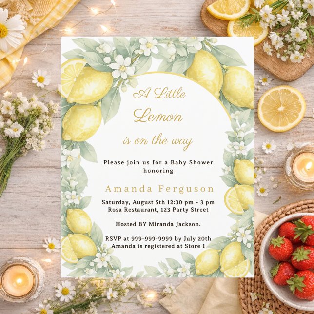 Citron Baby Shower-inbjudan (Skapare uppladdad)