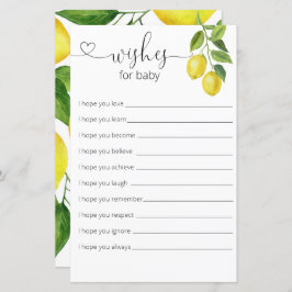 Citron Baby Shower Önskningar För Bebis