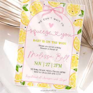 Citron Baby Shower Vi kan inte vänta med att krama Inbjudningar
