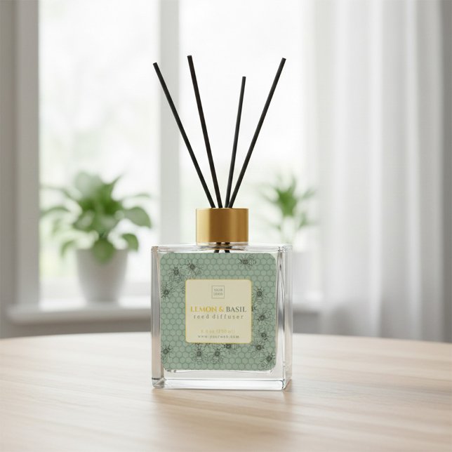 Citron & Basil Doftdiffusor Etikett (Skapare uppladdad)