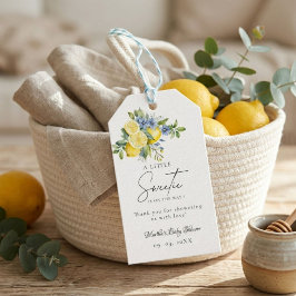 Citron Blå Citrus Frukt Sommar Bebis Shower Presentetikett