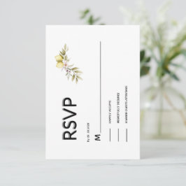 Citron blommig bröllops-RSVP-kort OSA Kort