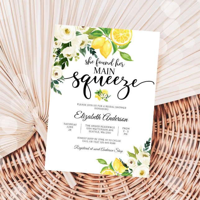 Citron Blommig Bröllopsdusch Inbjudan (Skapare uppladdad)