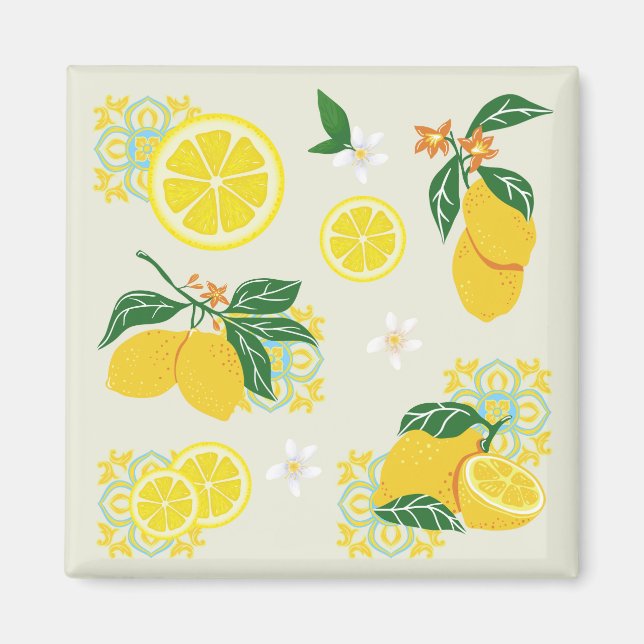 Citron Blommig Magnet (Framsidan)