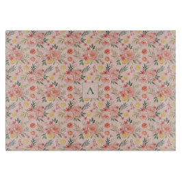 Citron Blommig rosa Peony rustik Mönster monogram