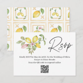 Citron Blommig Sommarbröllop RSVP OSA Kort