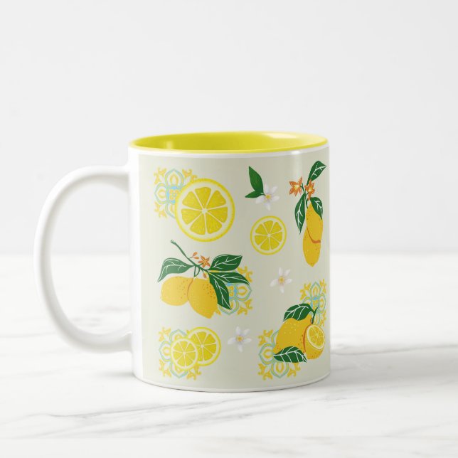 Citron Blommig Två-Tonad Mugg (Vänster)
