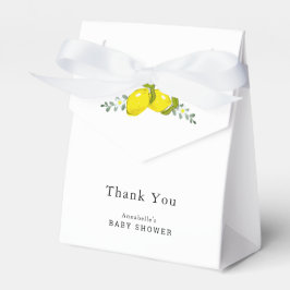 Citron Blommig Vit Enkel Baby Shower Presentförpac Presentaskar