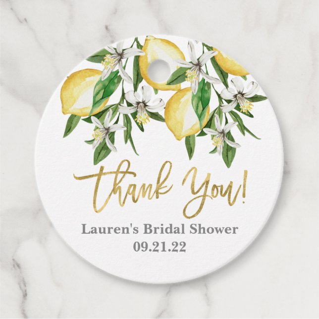 Citron Blommiga Favorit Etiketter (Framsida)