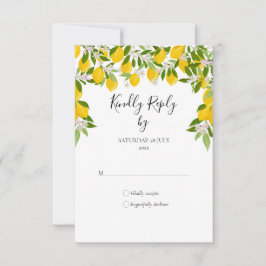 Citron Blossom Grönska RSVP OSA Kort