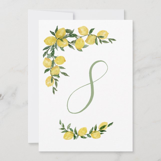 Citron Bord Nummer Åtta Inbjudningar (Framsida)