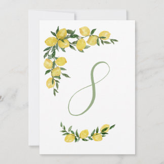 Citron Bord Nummer Åtta Inbjudningar