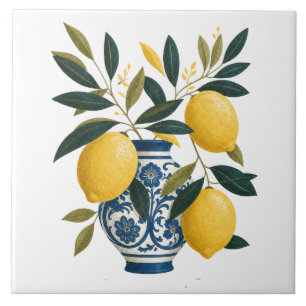 Citron Botanisk Italiensk Sommar Medelhavet Kakelplatta