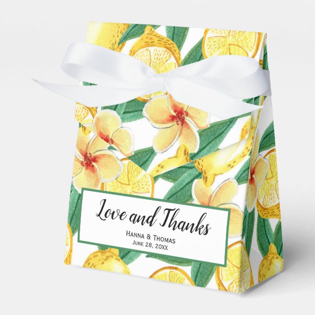 Citron Botanisk Kärlek och Tacksamhet Bröllop Presentaskar (Framsidan Sidan)