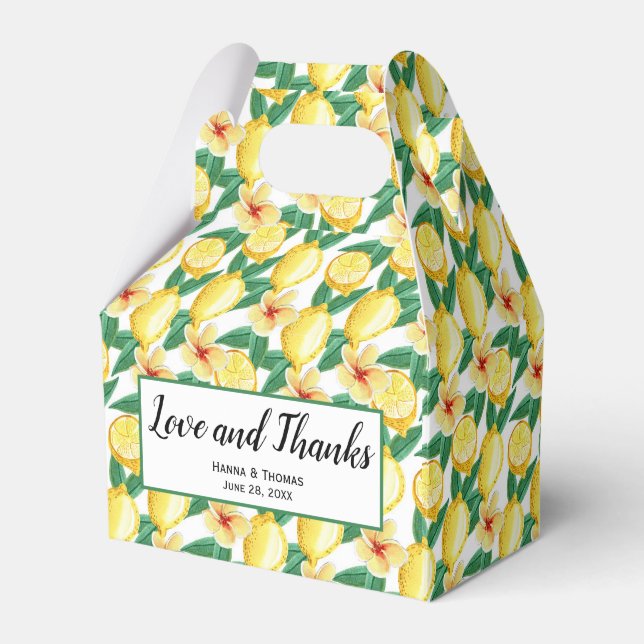 Citron Botanisk Kärlek och Tacksamhet Bröllop Presentaskar (Framsidan Sidan)