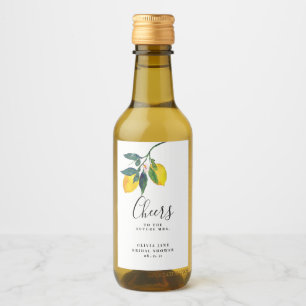 Citron Bröllopsdusch Dekoration, Mini Vinetikett