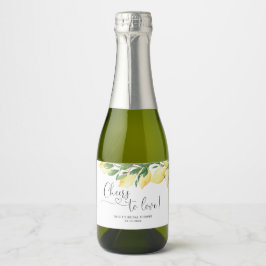 Citron Bröllopsdusch Gnistrande Vin Etikett