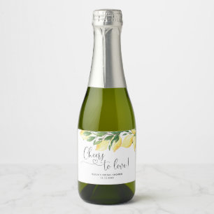 Citron Bröllopsdusch Gnistrande Vin Etikett