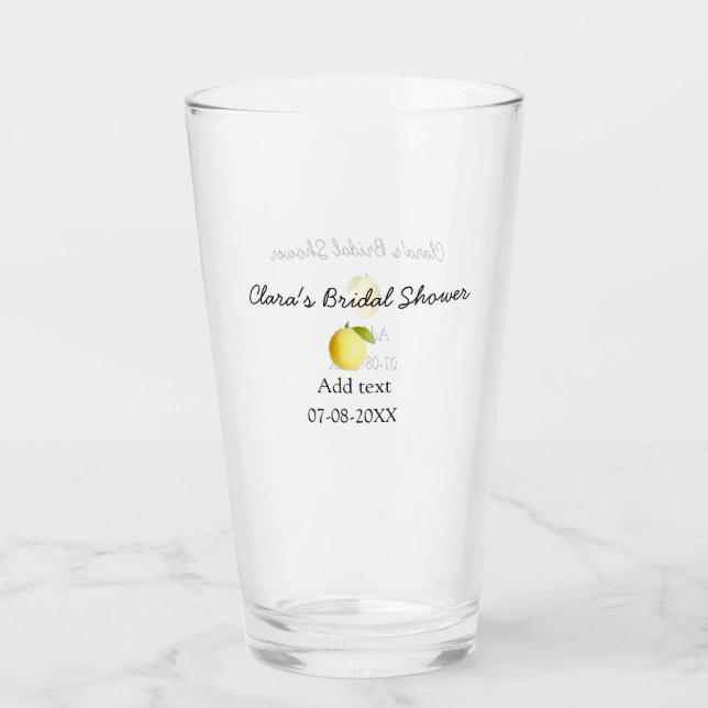 Citron bröllopsdusch modern enkel minimal rustik b glaskopp (Framsida)