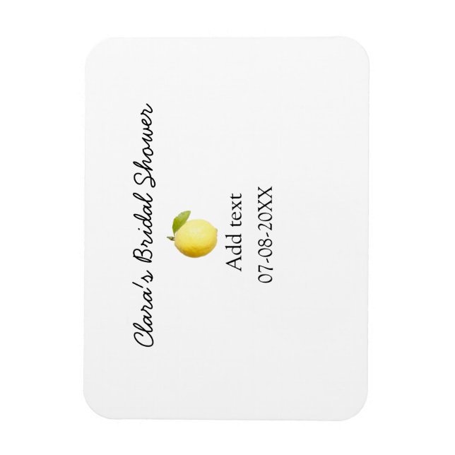Citron bröllopsdusch modern enkel minimal rustik b magnet (Vertikal)
