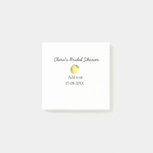 Citron bröllopsdusch modern enkel minimal rustik b post-it block