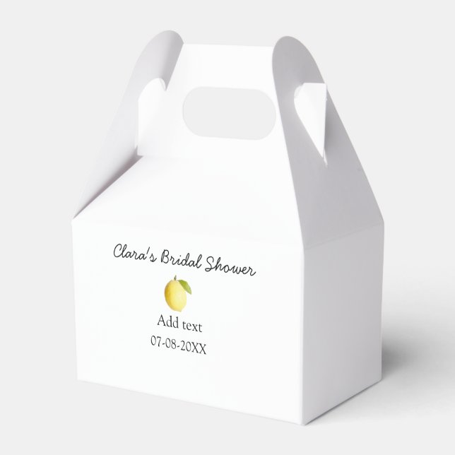Citron bröllopsdusch modern enkel minimal rustik b presentaskar (Framsidan Sidan)