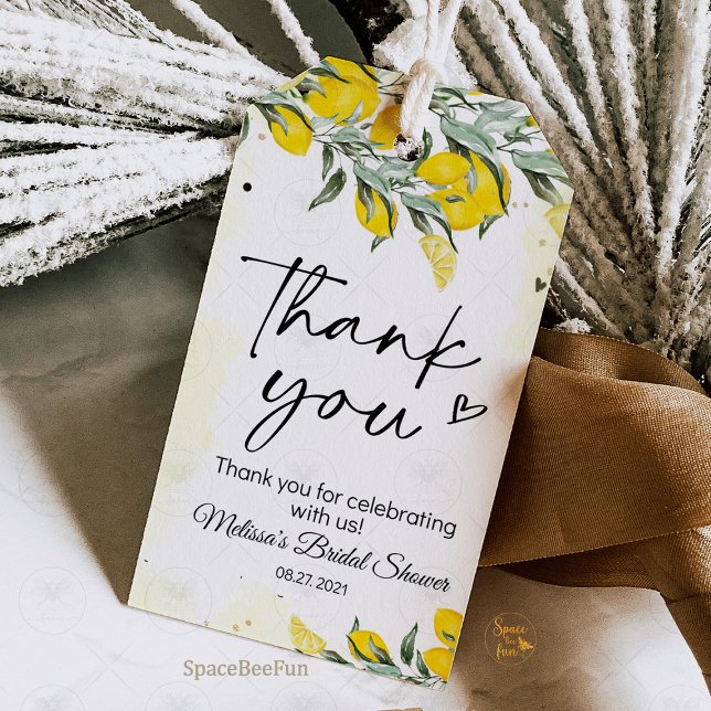 Citron bröllopsdusch presentkortsetiketter presentetikett (All products in this store are copyright SpaceBeeFunParty © All SpaceBeeFunParty products are for PE)