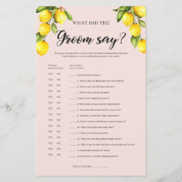 Citron bröllopsdusch Vad brudgummen sa spel
