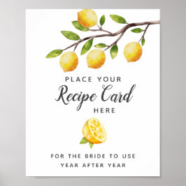 Citron bröllopsfest Lämna receptkort här skylt