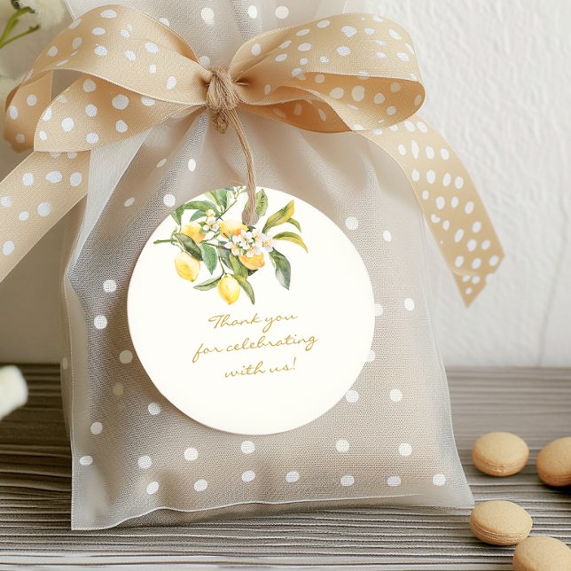 Citron Bröllopsgavsetikett Gåvor Etiketter (Italian Lemon Bridal Gift Tag by Painted Paperie
)