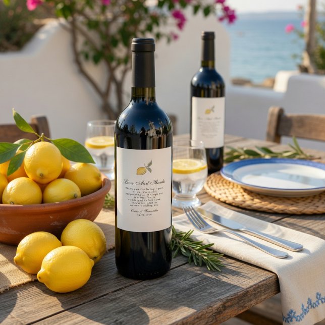 Citron Bröllopsvin Etikett | Amalfi Kust Italiensk (Skapare uppladdad)