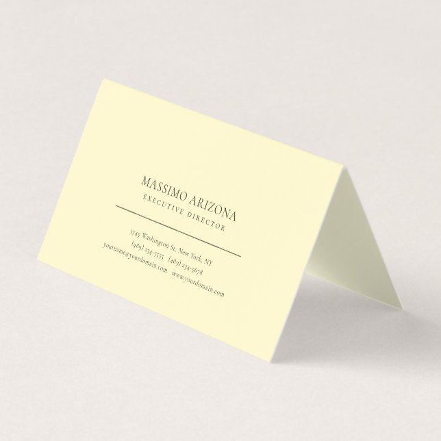Citron Chiffong Färg Minimalistisk Enkel Premium L Visitkort (Framsida)