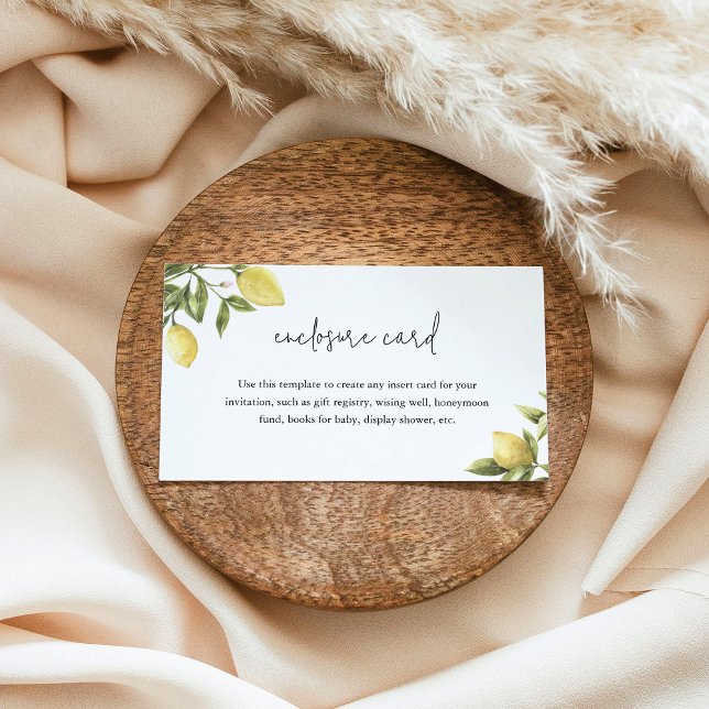 CITRON Citron Citrus Kuvert Infogningskort 3.5"x2" Tilläggskort (Skapare uppladdad)