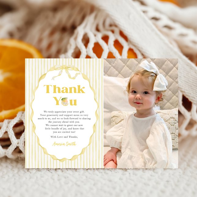 Citron Citrus Baby Shower Foto Tackkort (Skapare uppladdad)