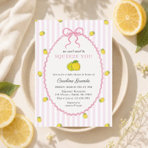Citron Citrus Baby Shower Randig Inbjudan