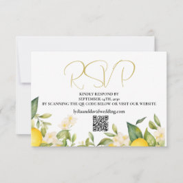 Citron Citrus Botanisk Modern Bröllops-RSVP OSA Kort