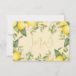 Citron Citrus Botanisk Modern Bröllops-RSVP OSA Kort