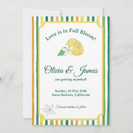 Citron Citrus Bröllop Spara Datum Kort
